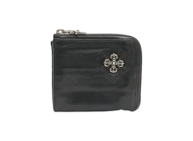 Chrome Hearts Filigree Plus Half Zip Wallet Card Case "Black/Silver"