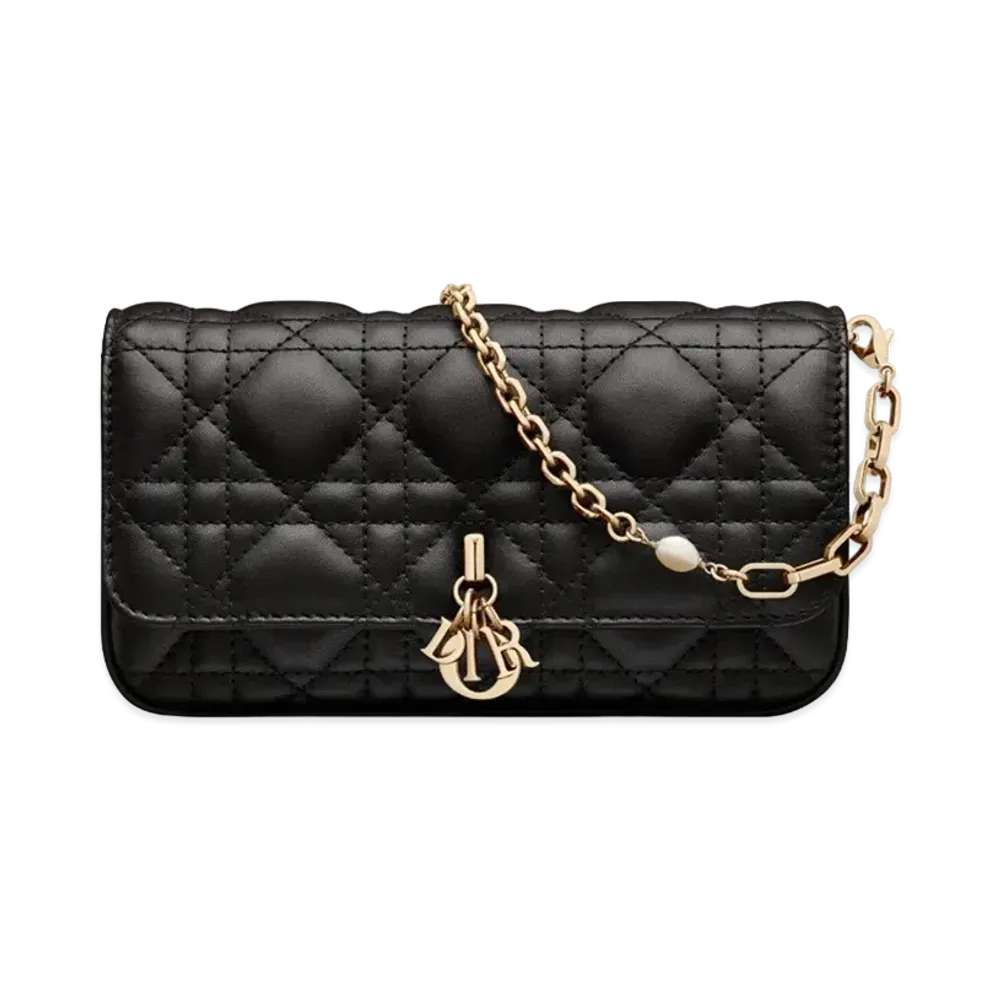Dior Lady Phone Pouch Cannage Lambskin "Black"