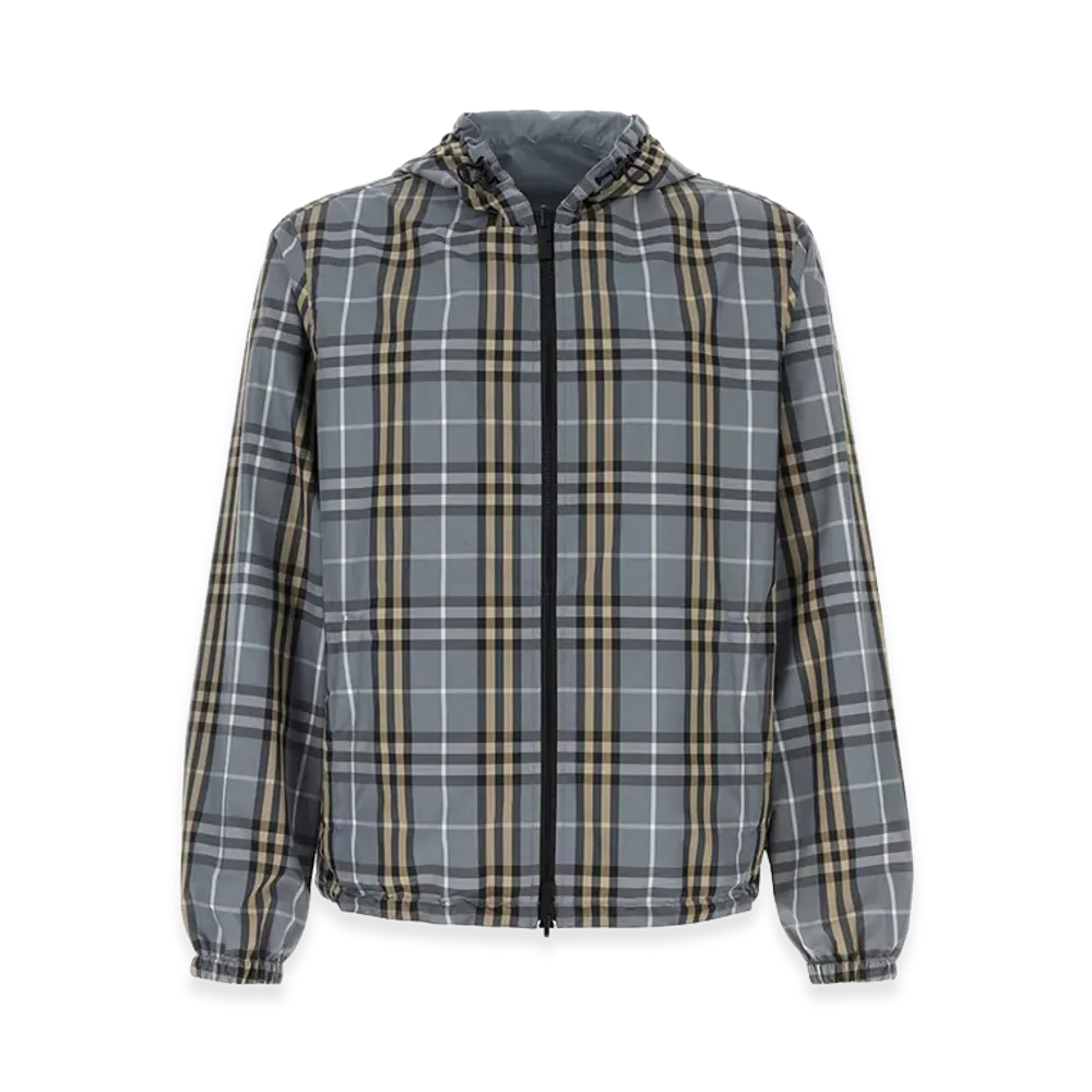 Burberry Embroidered Polyester Reversible Jacket "Checked"