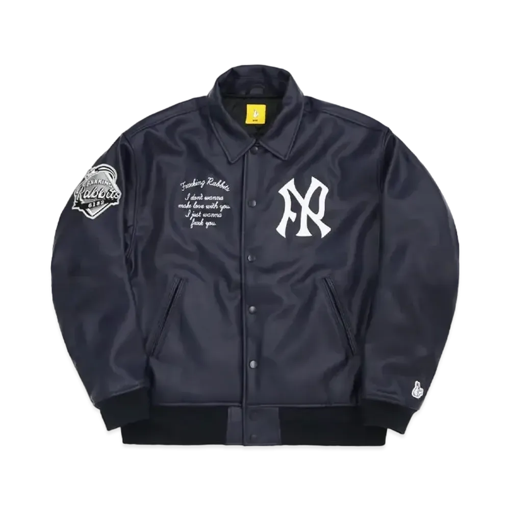 FR2 Neo Leather Varsity Jacket "Navy"