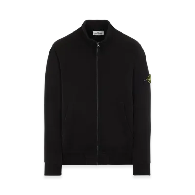 Stone Island 64320 Cotton Fleece Garment Dyed Full Zip Sweatshirt - 22FW "Black"