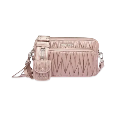MIU MIU Materasse Shain Leather Shoulder Bag "Pink"