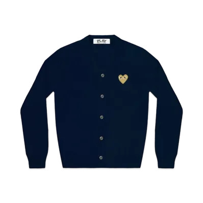 PLAY COMME des GARCONS Gold Heart Men's Cardigan "Navy"