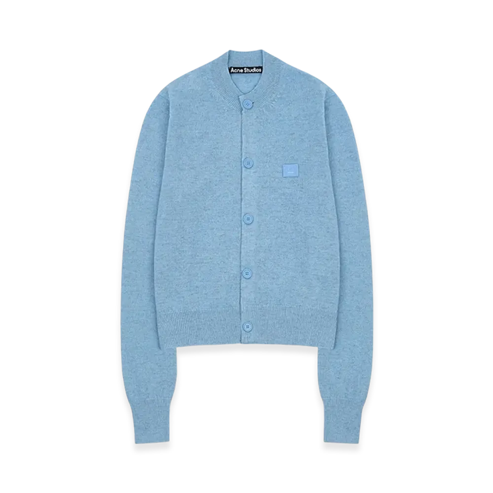 Acne Studios Face Crewneck Cardigan "Powder Blue"