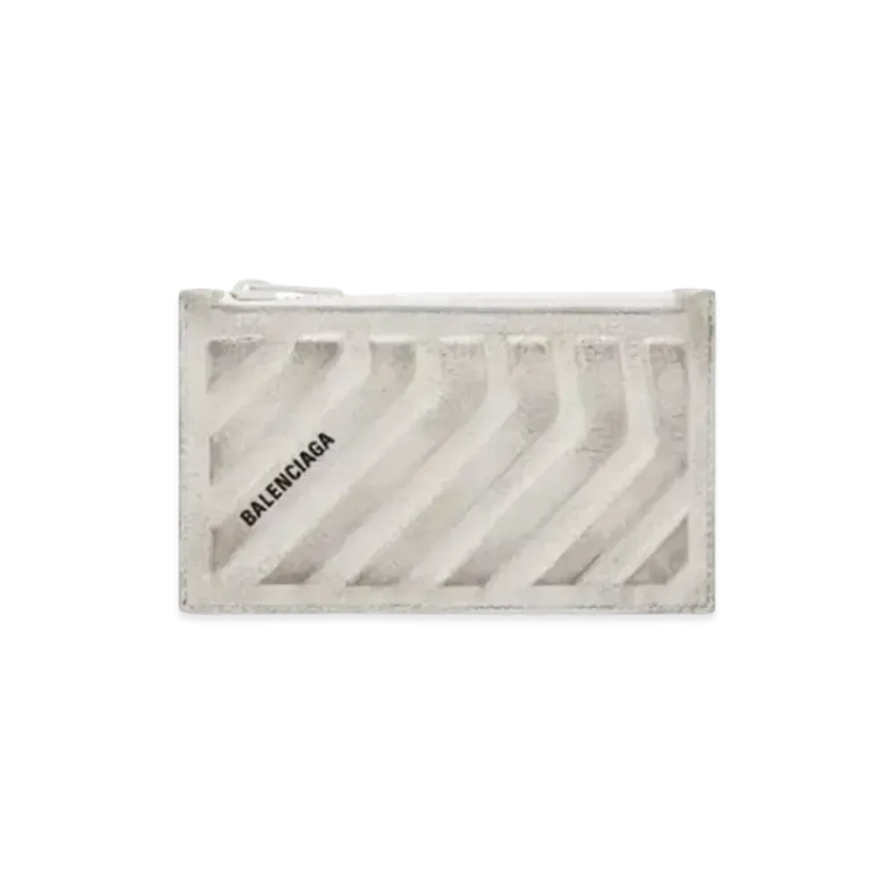 BALENCIAGA Car Long Coin & Card Holder Distressed "White"