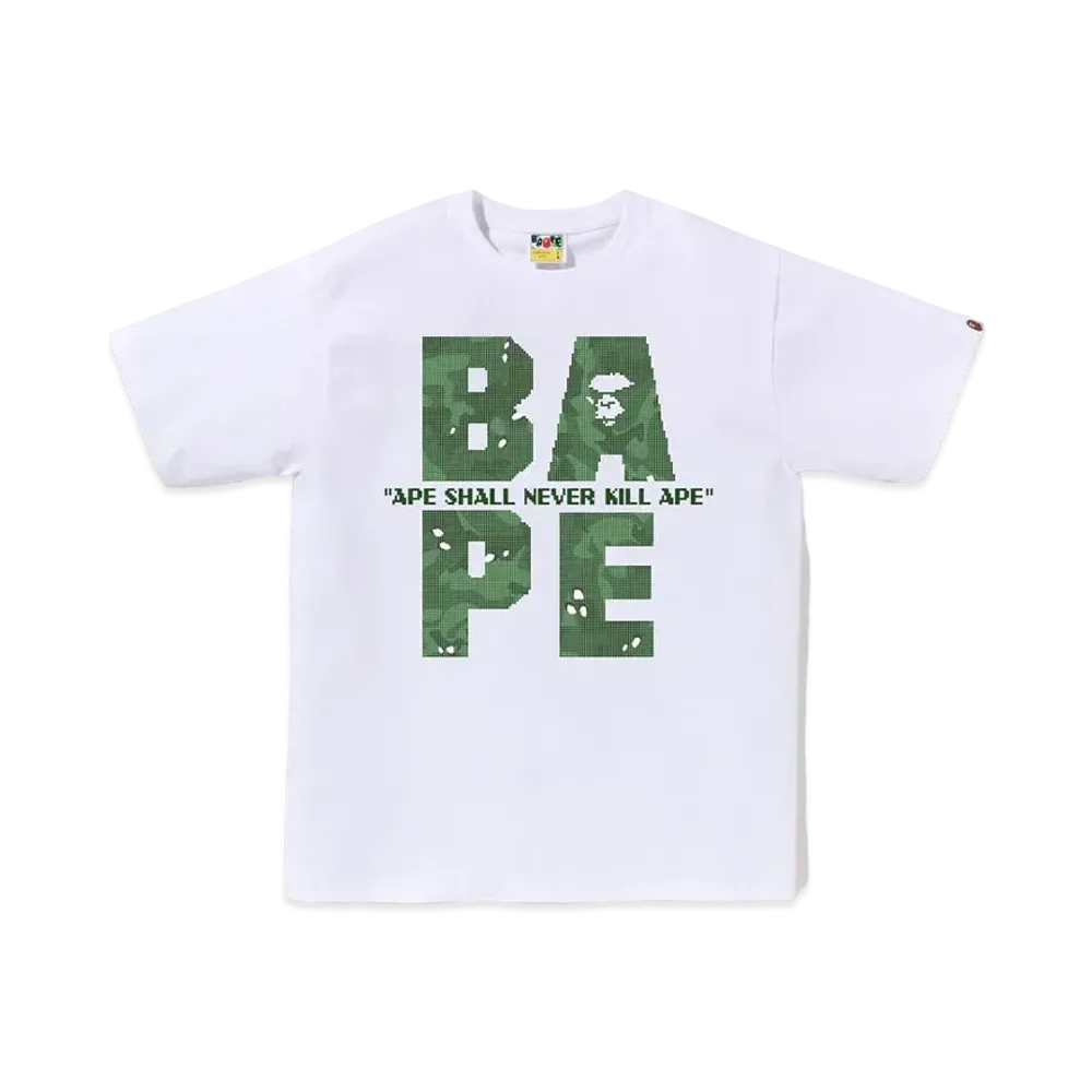 A BATHING APE Bitmap Logo Tee "White"
