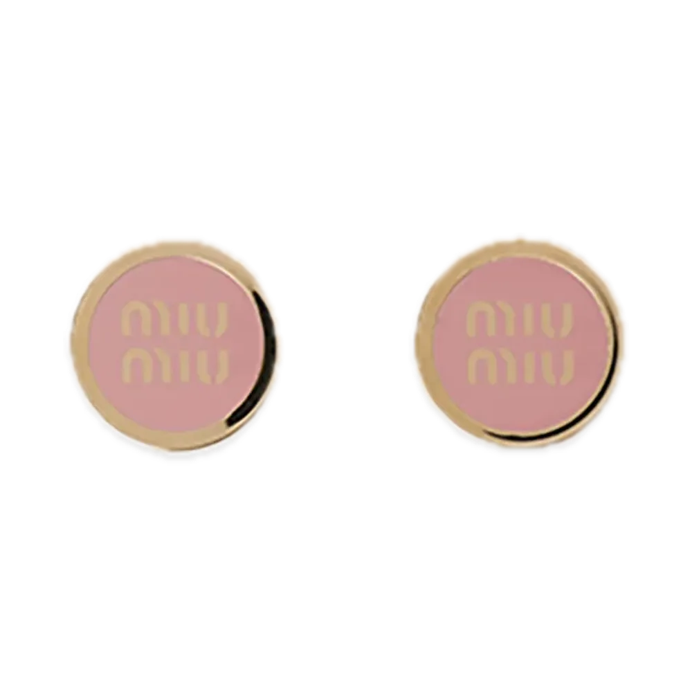 MIU MIU Enamel Metal Earrings "Orchid Pink"