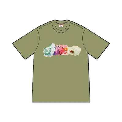 Supreme Watercolor Tee "Light Olive"