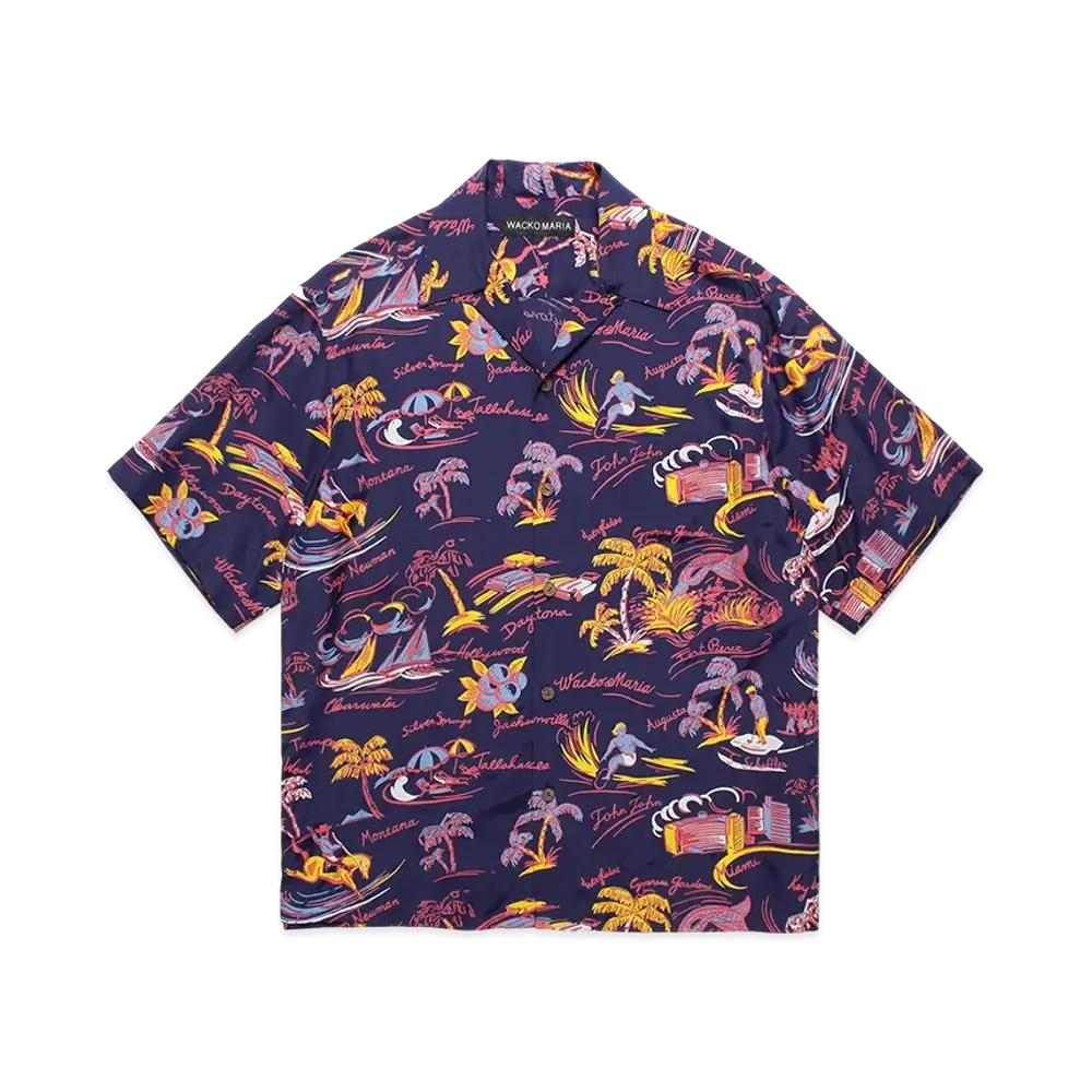 WACKO MARIA Hawaiian Shirt "Navy"