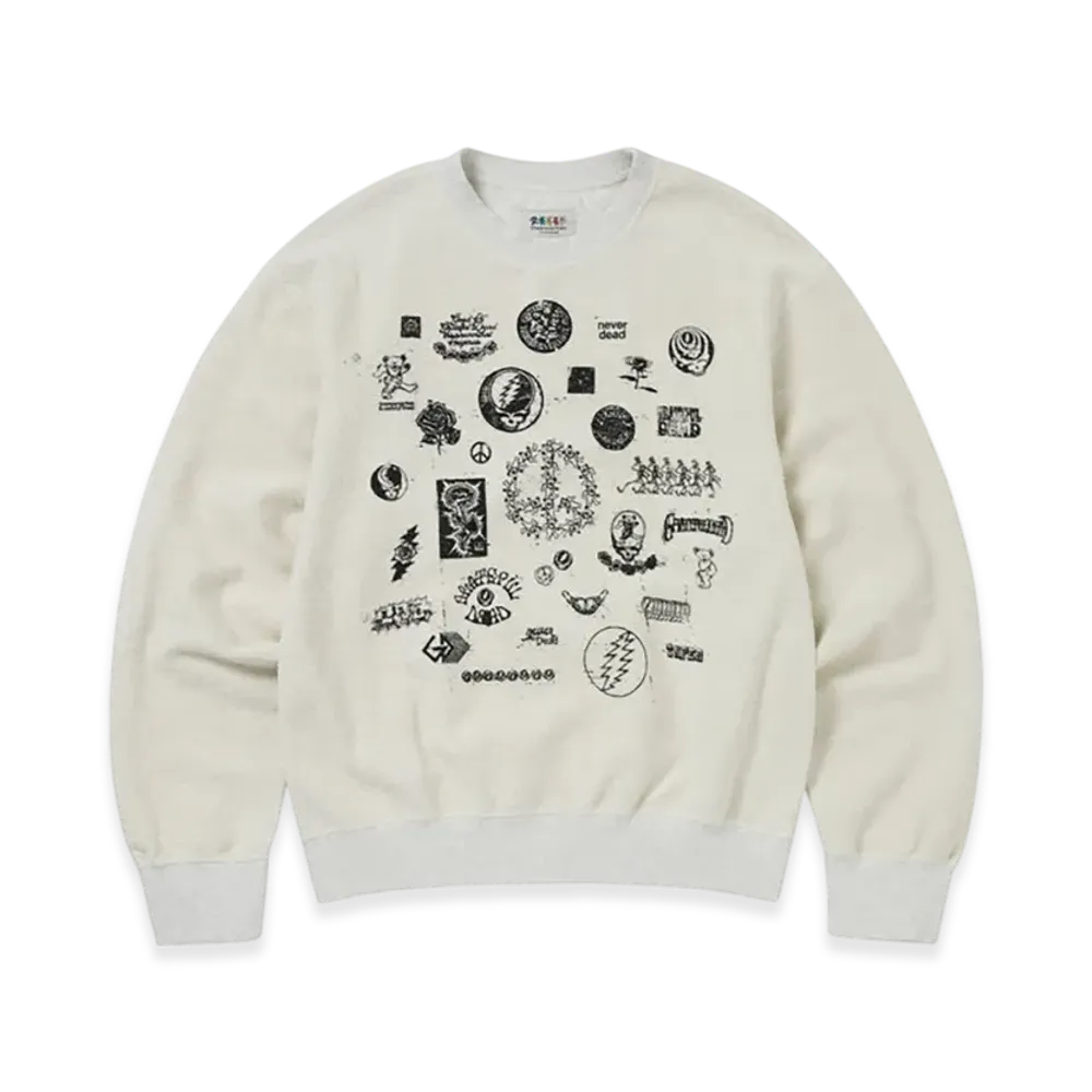 thisisneverthat x Grateful Dead Iconography Reversible Crewneck "Heather Grey"