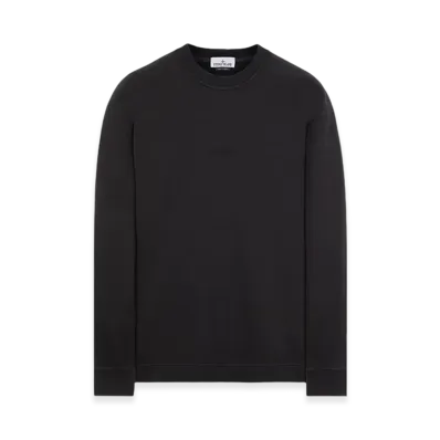 Stone Island 65477 Brushed Cotton Fleece Garment Dyed Crewneck Sweatshirt - 23FW "Black"