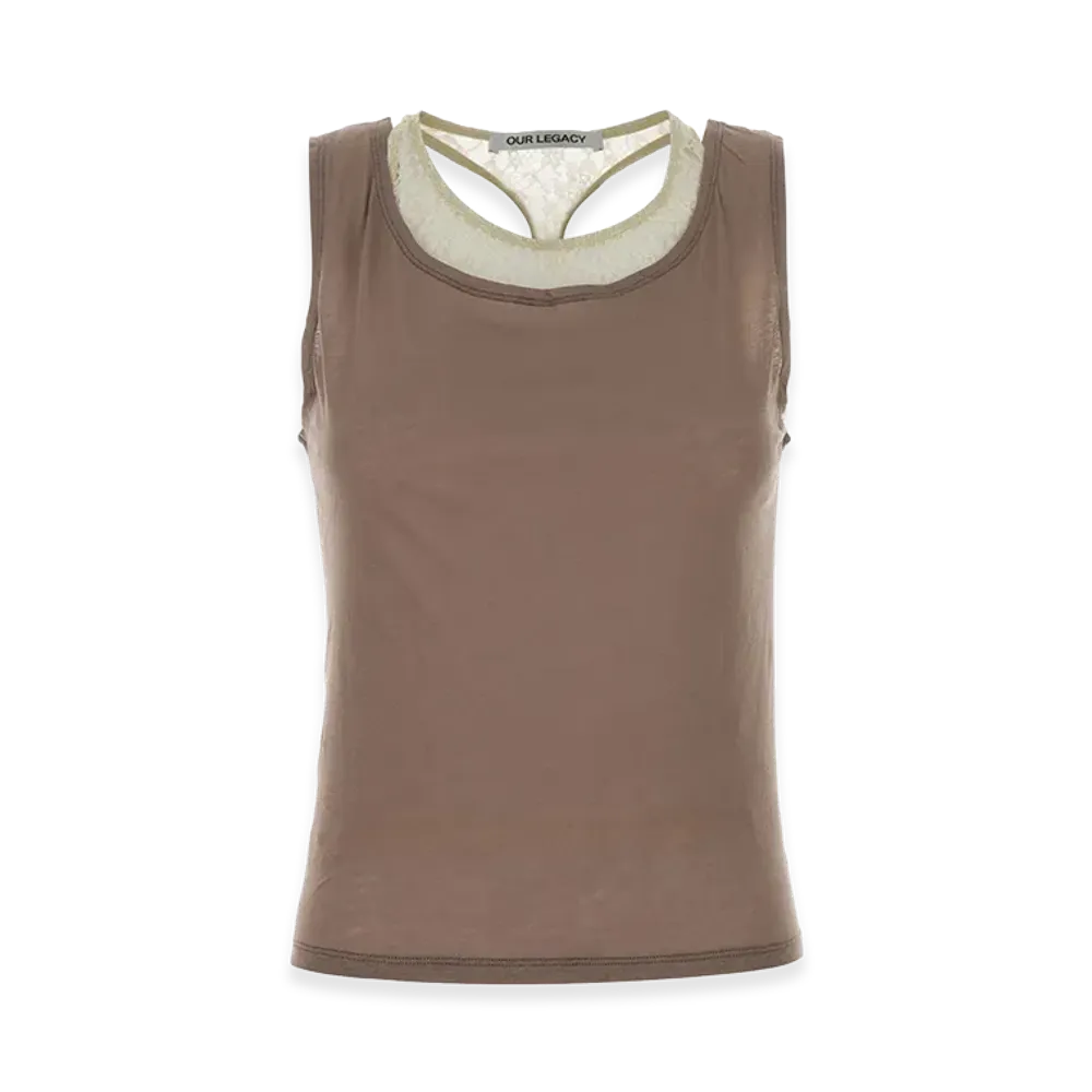 OUR LEGACY Women's Cotton Tank Top "Cappuccino/Beige"