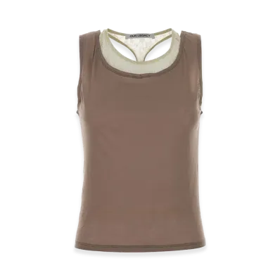 OUR LEGACY Women's Cotton Tank Top "Cappuccino/Beige"
