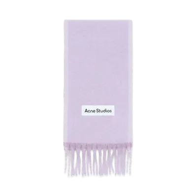 Acne Studios Fringed Wool Scarf "Lilac/White"