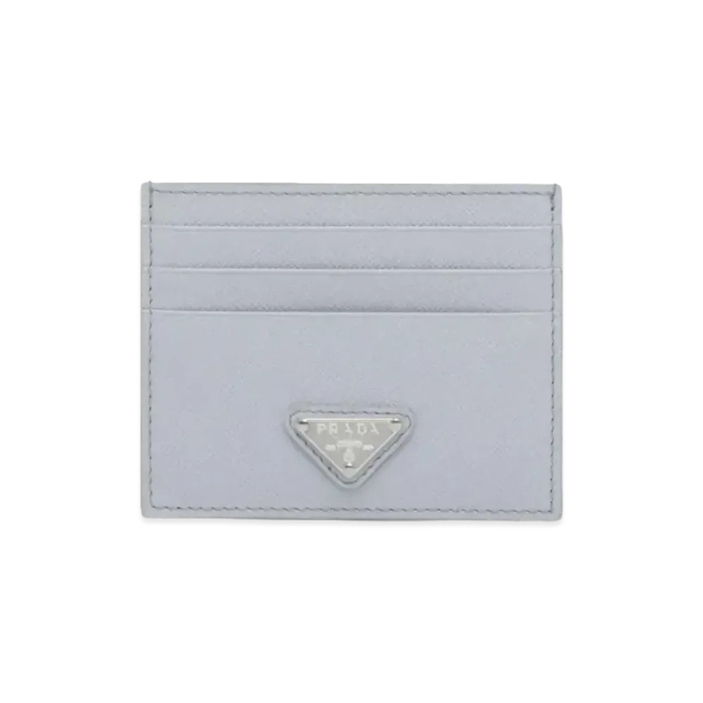 PRADA Saffiano Leather Card Holder "Cornflower Blue"