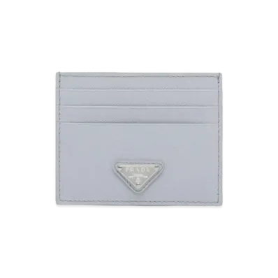 PRADA Saffiano Leather Card Holder "Cornflower Blue"