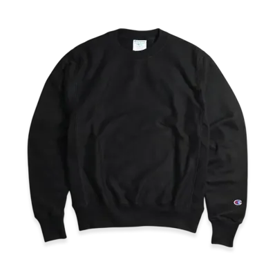 Champion Reverse Weave Crew Neck Sweatshirt "Black"