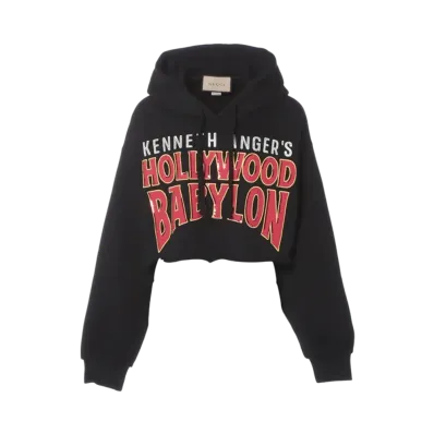 GUCCI Hollywood Babylon Cropped Hoodie "Black"