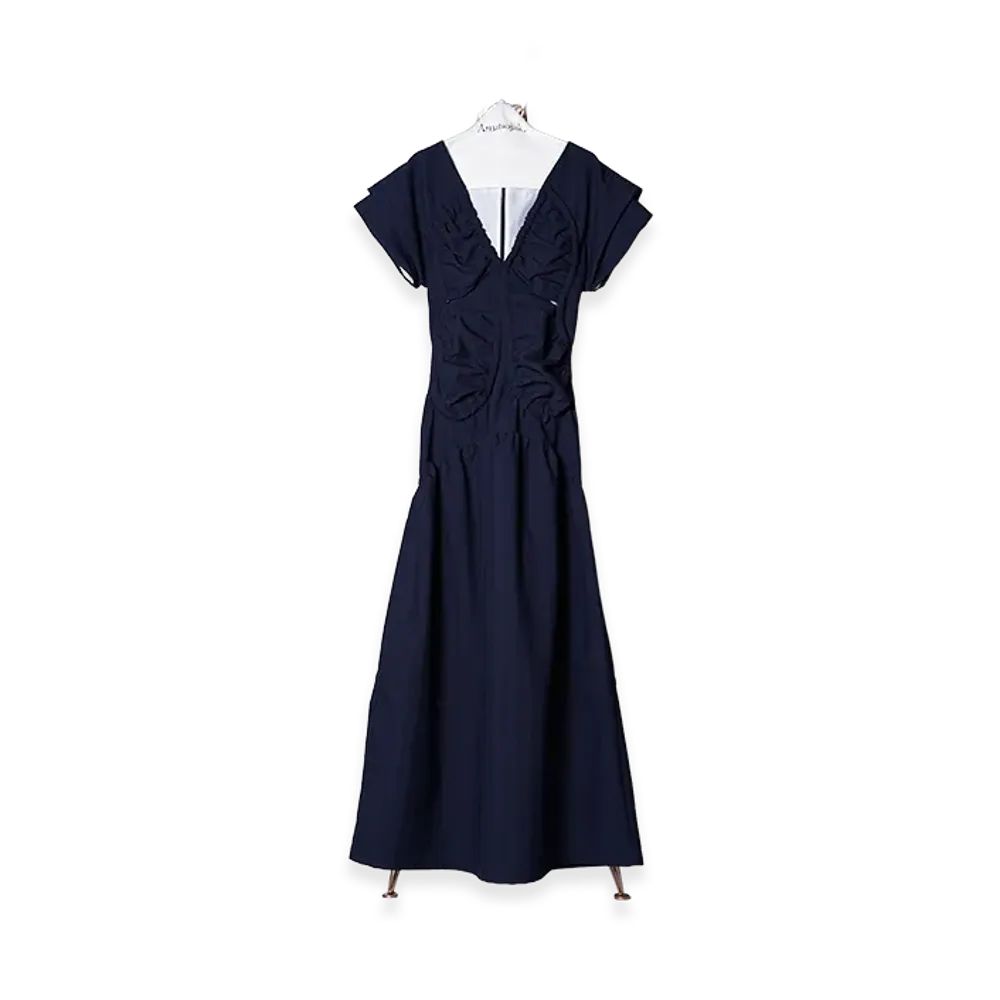 NAMACHEKO Women's Saimen Dress "Deep Sea Stripe"