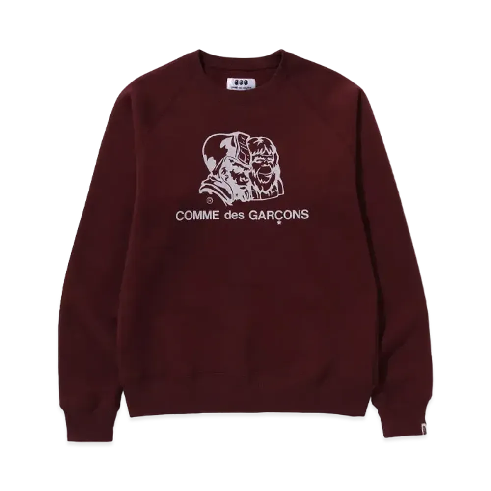 A BATHING APE x CDG OSAKA Reversible Crewneck "Red"
