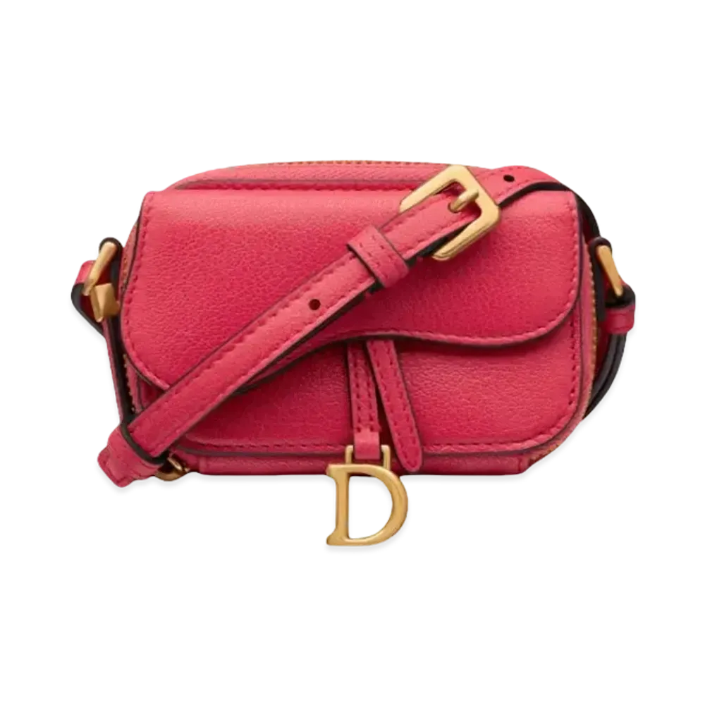 Dior Mini Saddle Shoulder Strap Pouch "Pink"