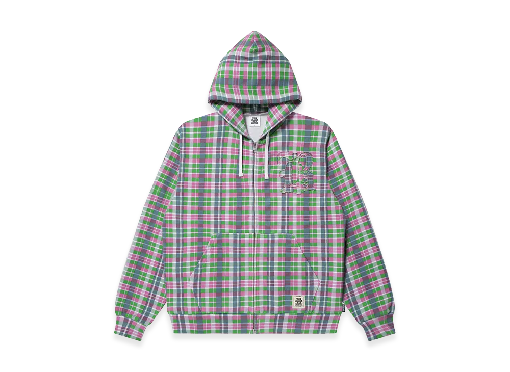 BlackEyePatch Big B Checked Zip Hoodie "Pink"