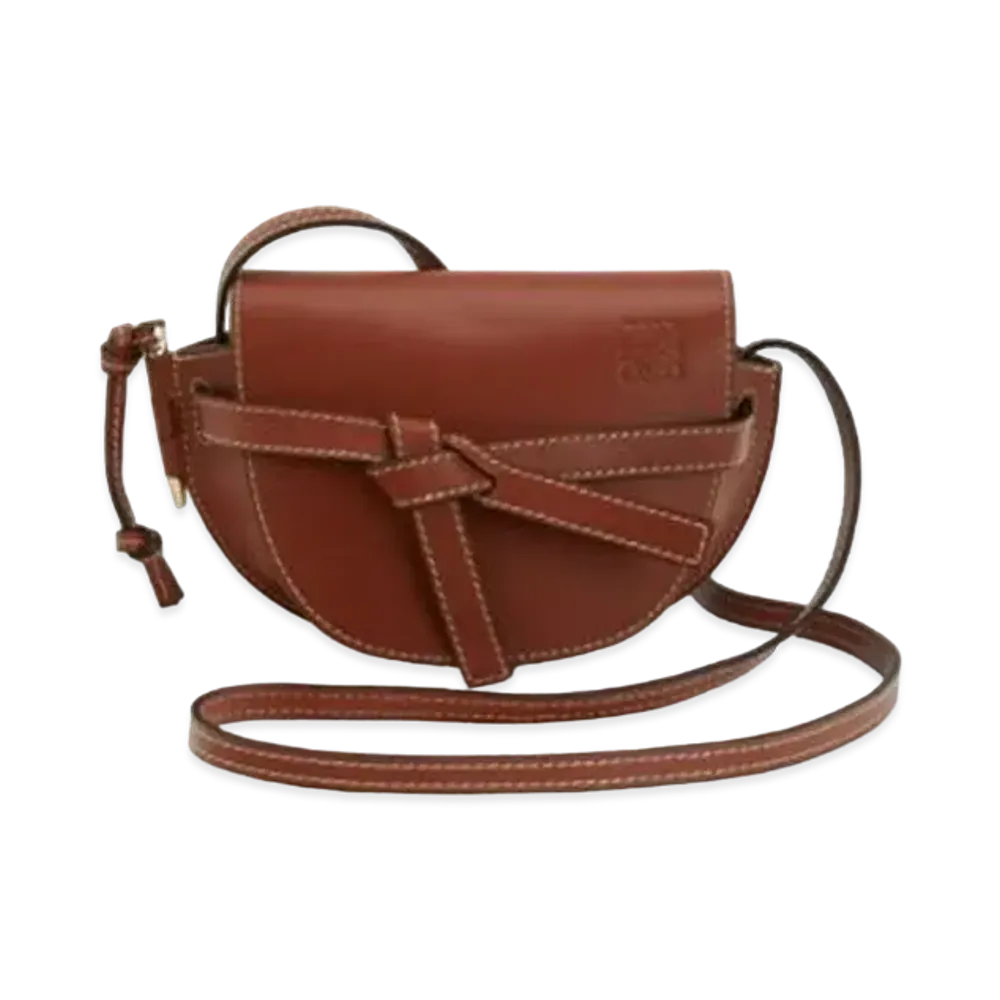 LOEWE Mini Gate Bag In Natural Calfskin "Rust Color"