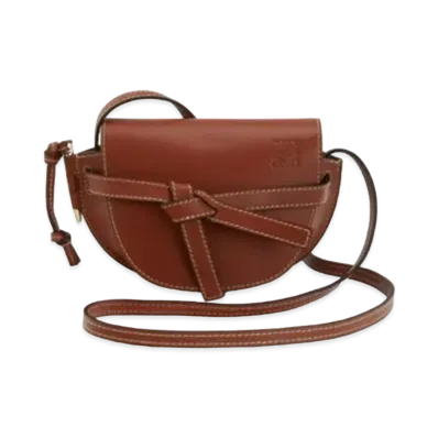 LOEWE Mini Gate Bag In Natural Calfskin "Rust Color"