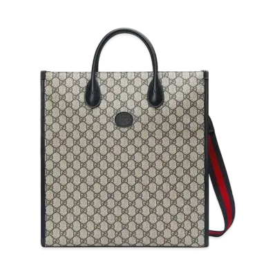 GUCCI Interlocking G Medium Tote Bag "Beige/Blue"