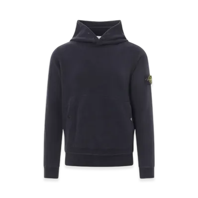 Stone Island 61720 Brushed Cotton Fleece Garment Dyed Crewneck Hooded Sweatshirt - 23FW "Navy Blue"