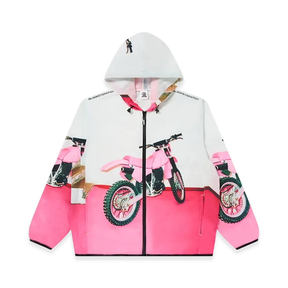 BlackEyePatch CES XC Bike Lightweight Hooded Jacket "White/Pink"