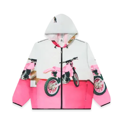 BlackEyePatch CES XC Bike Lightweight Hooded Jacket "White/Pink"
