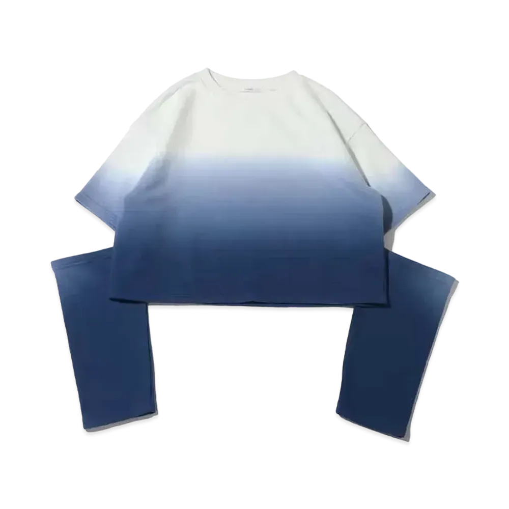 atmos pink Sleeve Cut Gradient Tops "Blue"
