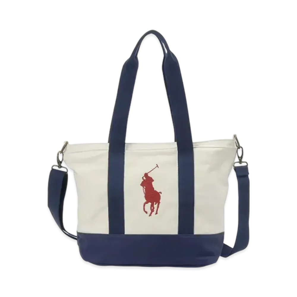 Polo Ralph Lauren Children Player Tote "White/Newport Navy"