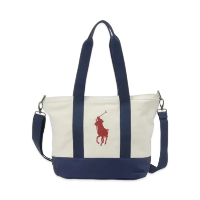 Polo Ralph Lauren Children Player Tote "White/Newport Navy"