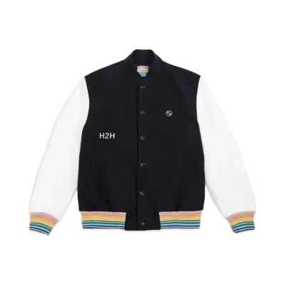 HH Border Stripe Rib Award Jacket "Black White"