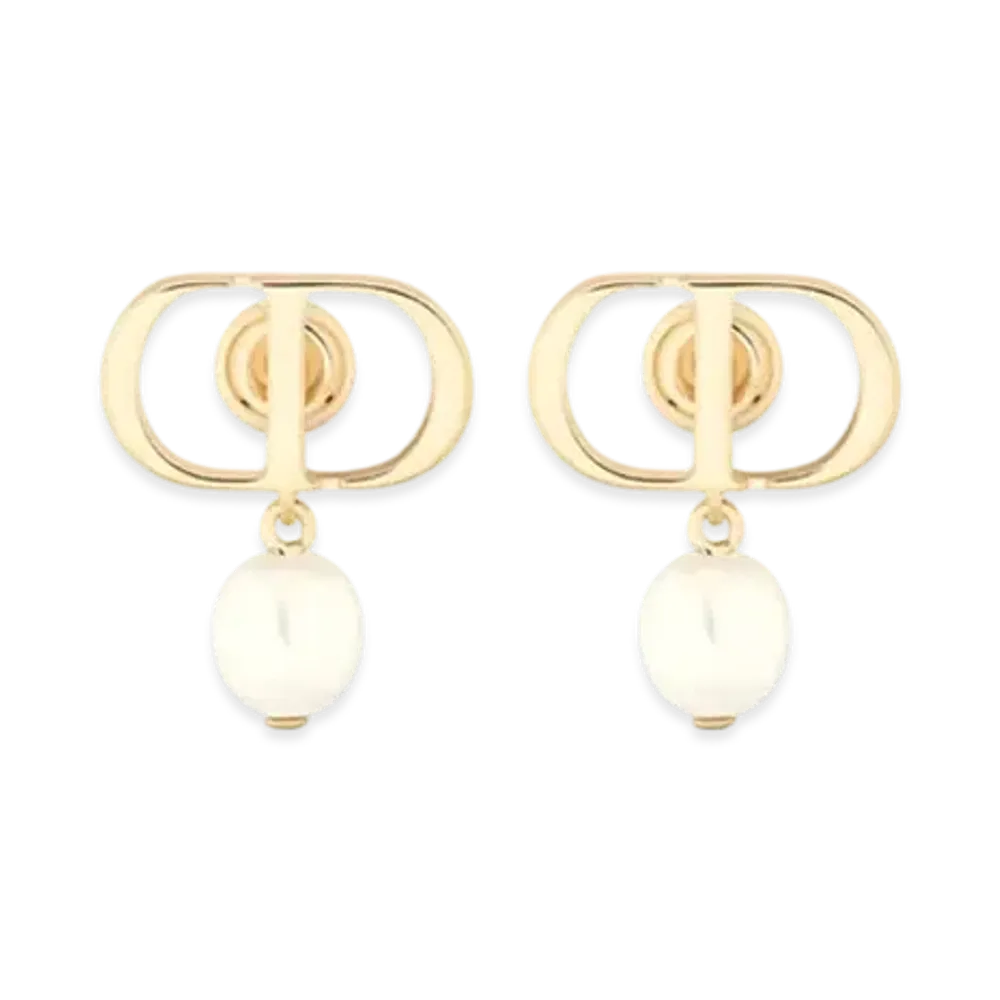 Dior Petit CD Earrings Metal and Resin Pearls ""