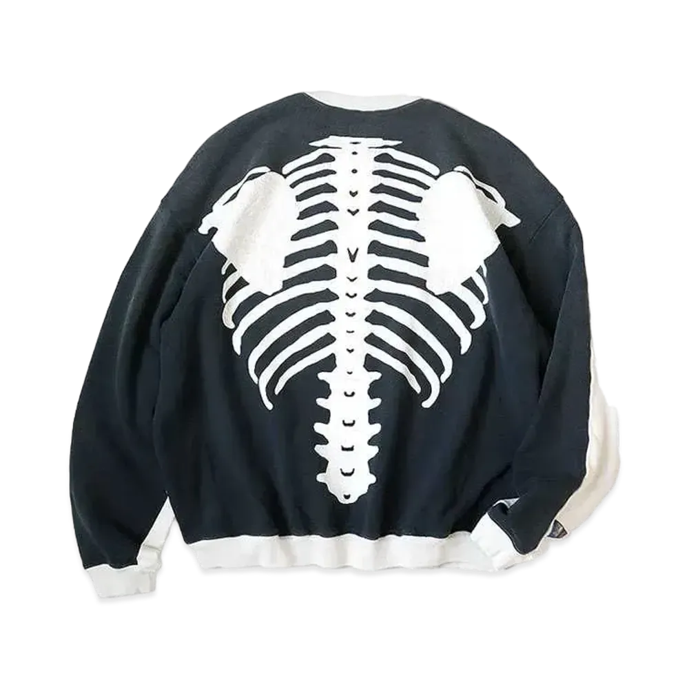 KAPITAL BACK HAIR 2 TONE BIG SWEAT (BOUND PT) "Quinity Black"