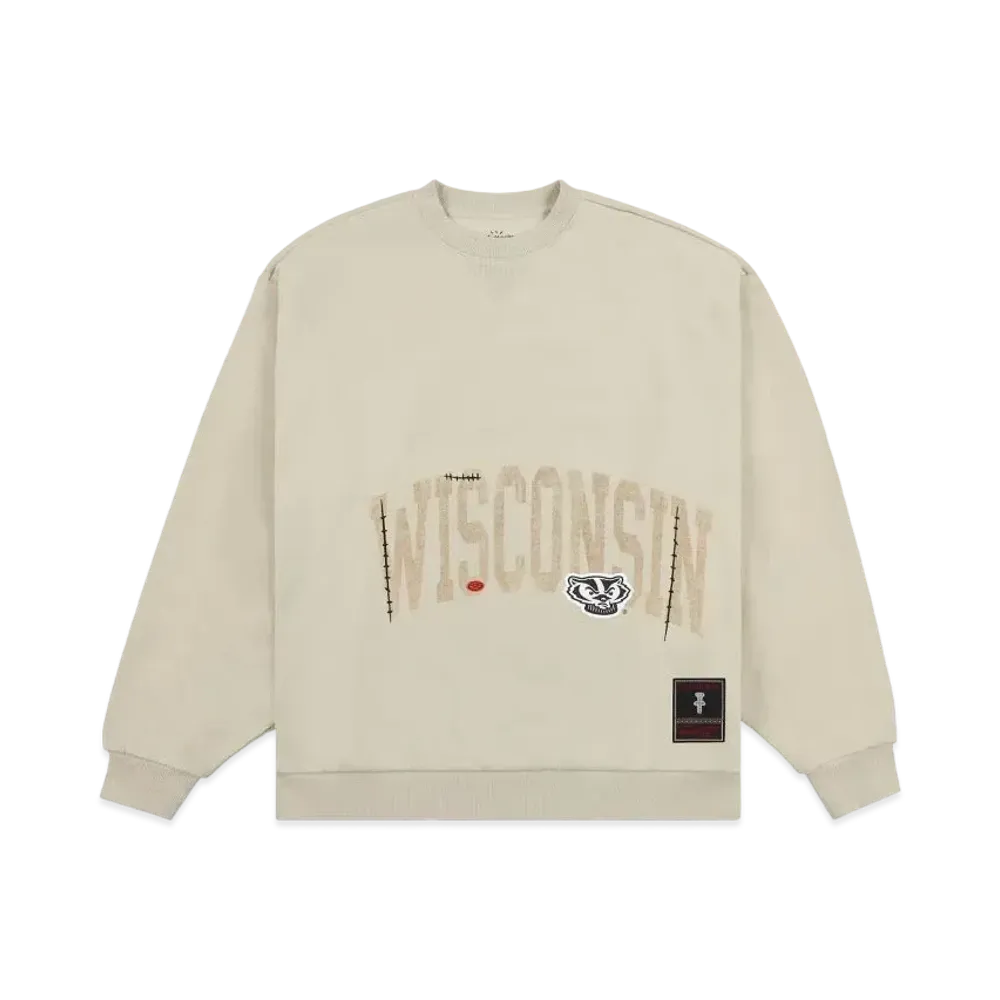 Travis Scott x M&N x University Of Wisconsin Crewneck "Ivory"