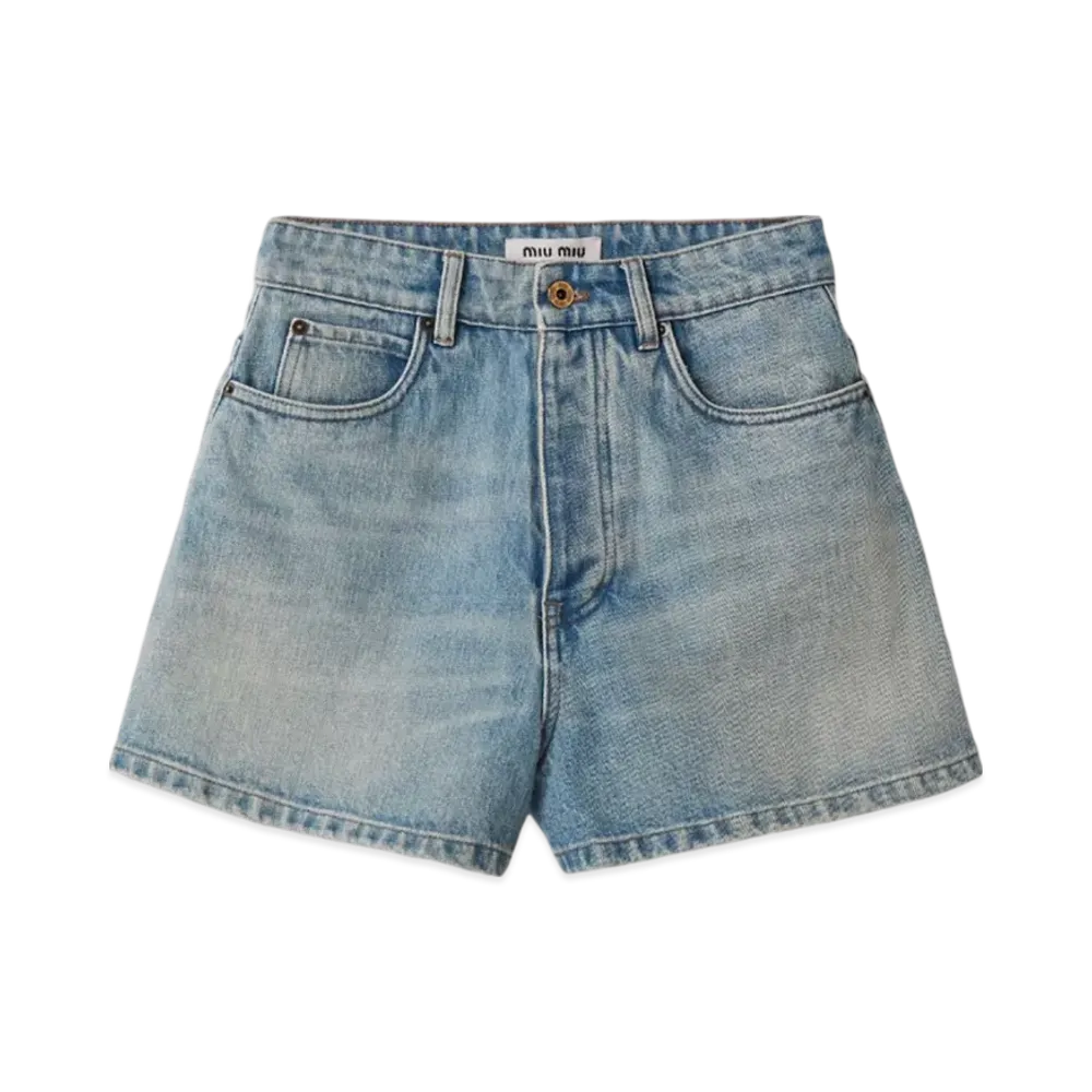 MIU MIU Women's Denim Shorts "Light Blue"