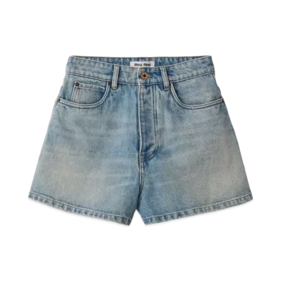 MIU MIU Women's Denim Shorts "Light Blue"