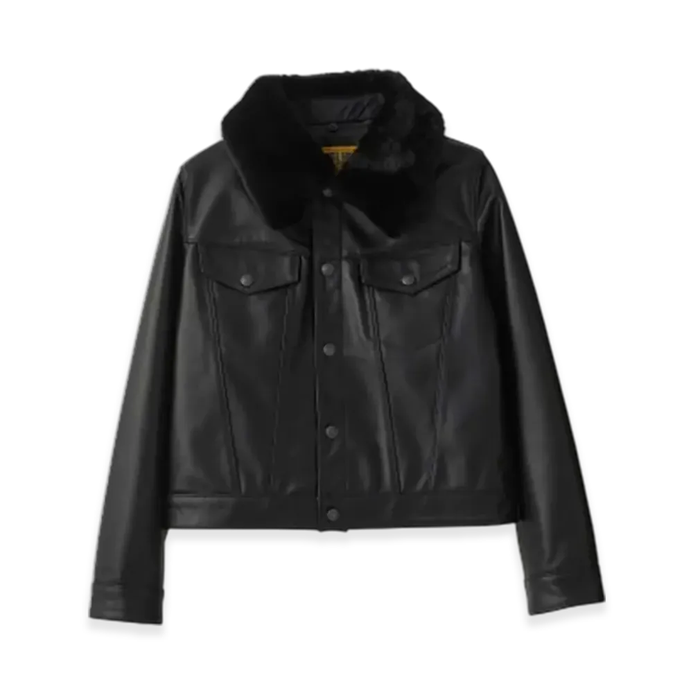 HYSTERIC GLAMOUR Hysteric Rollers Patch Short Leather Jacket "Black"