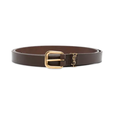 Saint Laurent Leather Belt "Dark Brown"