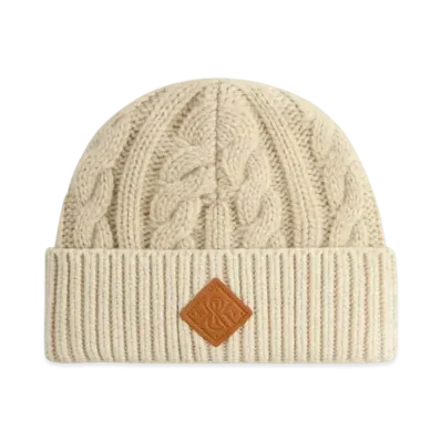 Kith Kithmas Leather Crest Mia Beanie "Heather Oatmeal"