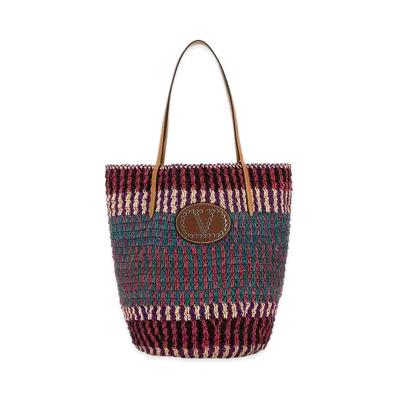 Valentino Women's Raffia Vlogo Shopping Bag "Multicolor"