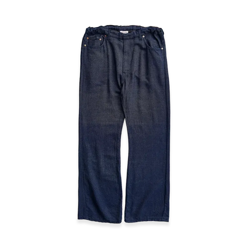 NICENESS N.Clapton Semi-Flared Denim Easy Pants "Navy"