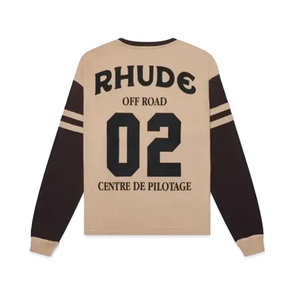 RHUDE Triple R Contrast LS Tee "Khaki"