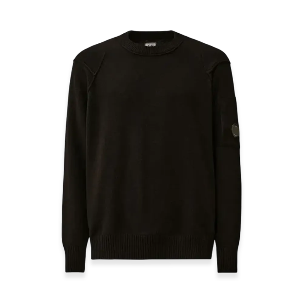 C.P. Company Lambswool GRS Crewneck Lens Sweater "Black"