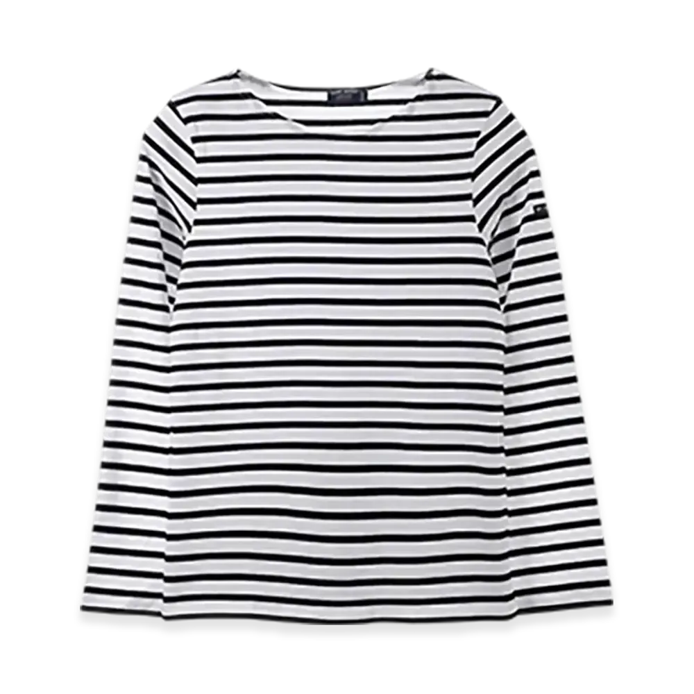 SAINT JAMES Long Sleeve T-shirt Minquiers Moderne "Neige Noir"