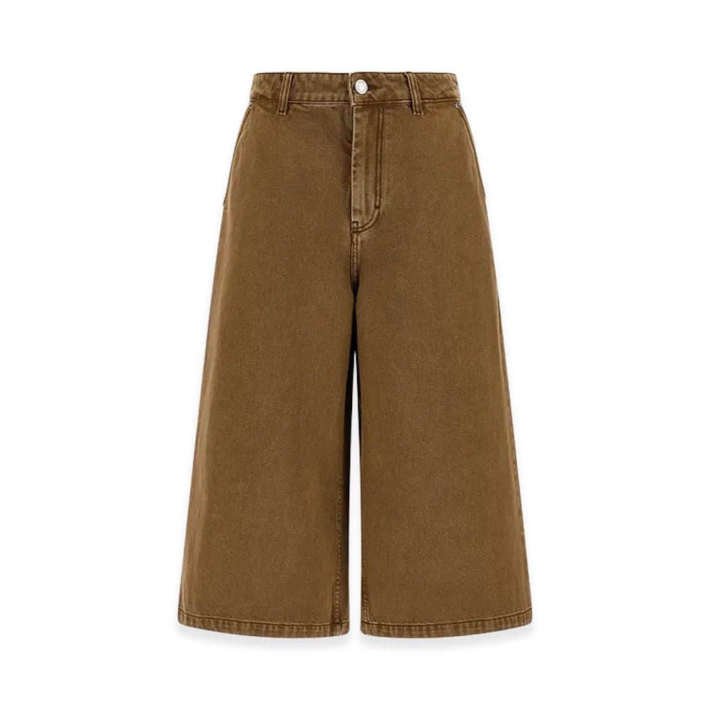 AMI PARIS Women's Denim Bermuda Shorts "Brown"